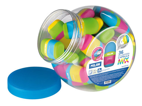 MILAN CAPSULE SHARPENER + ERASER 4701116