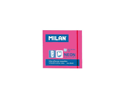 MILAN REMOVABLE ADHESIVE NOTES NEON PINK 3"x3" 85432