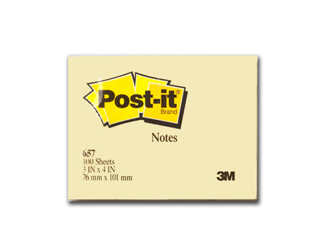 POST-IT NOTES YELLOW 3" X 4" 657