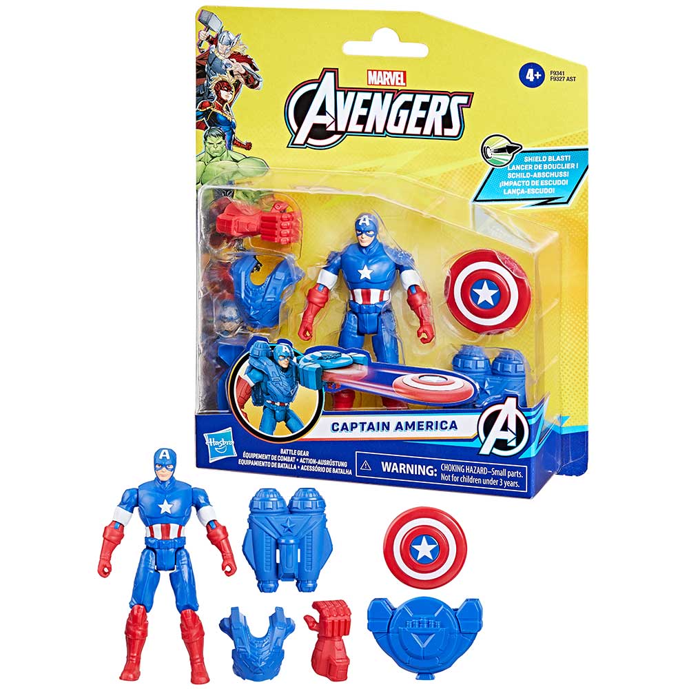 AVN 4IN CAPTAIN AMERICA BATTLE GEAR FIG