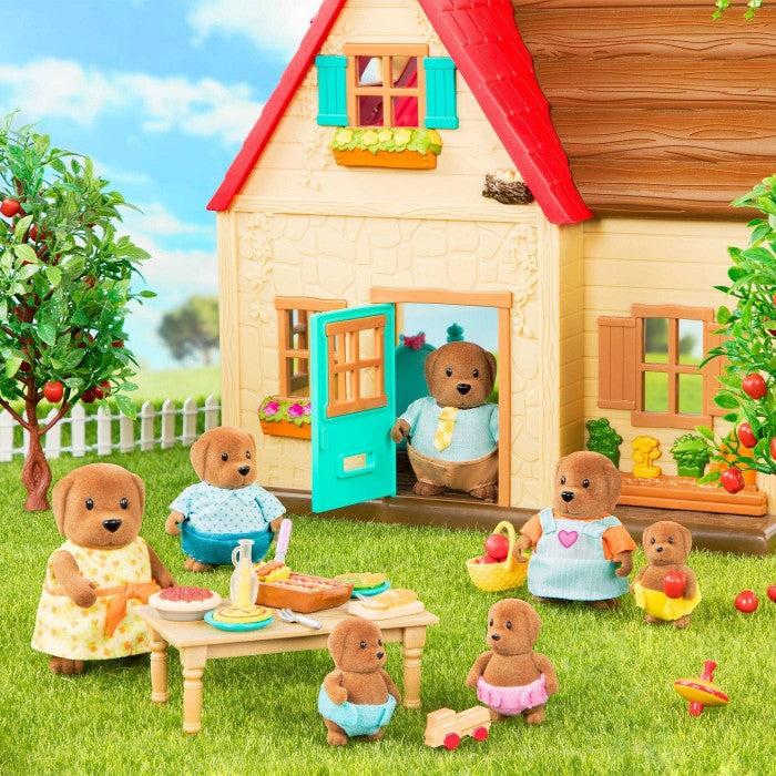 Li'l Woodzeez The Wagadoodle Dog Family Set with Triplets