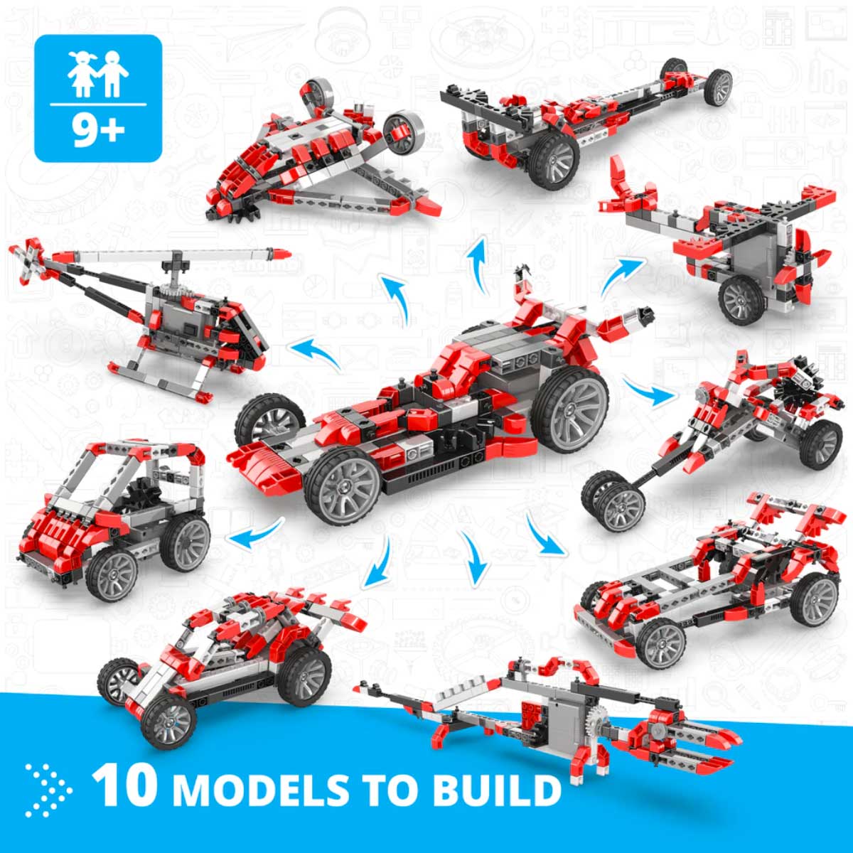 INVENTOR MOTORIZED "race car" with 10 bonus models