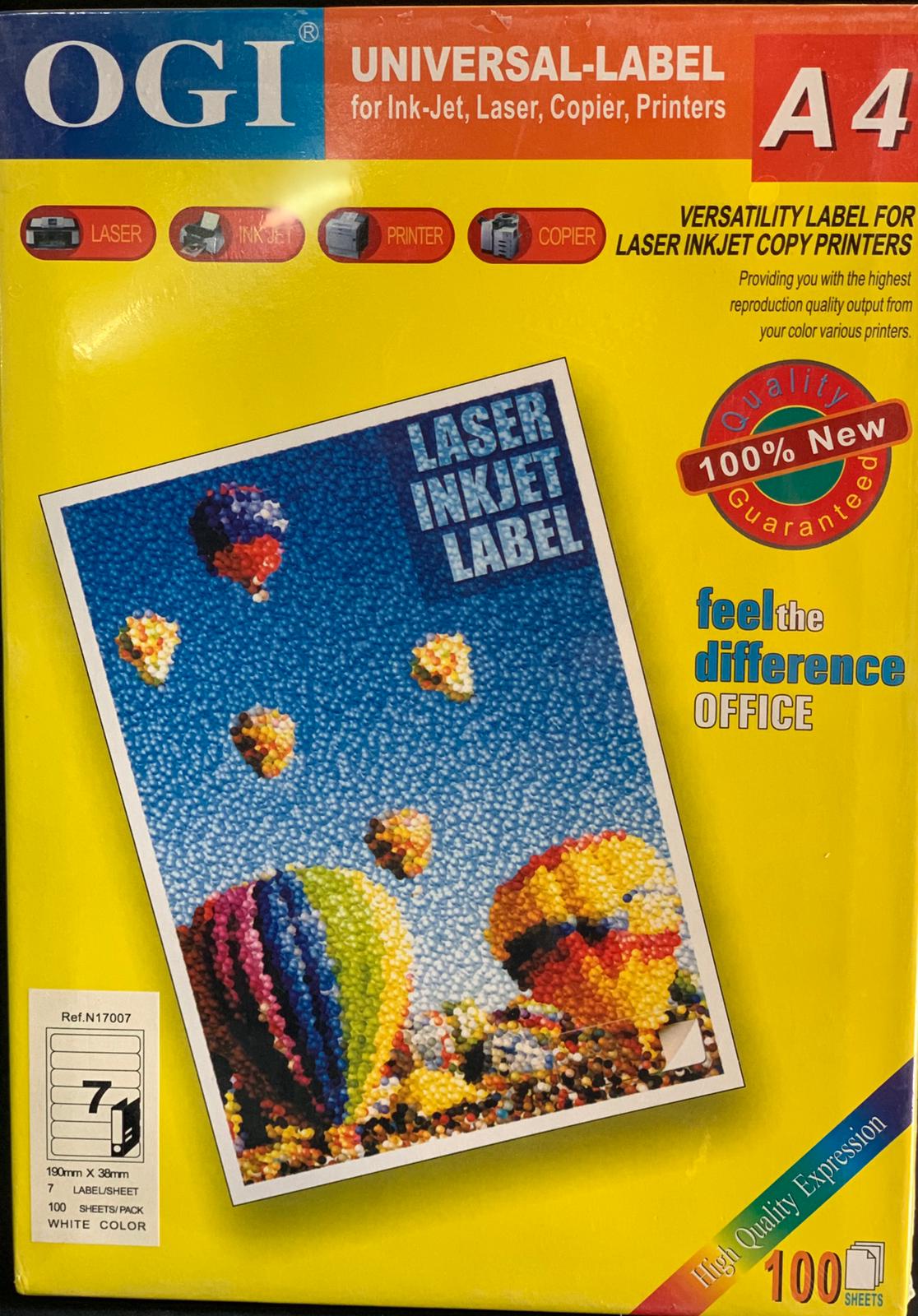 OGI LABEL 7 190X38 MM N17007 FOR BOX FILE