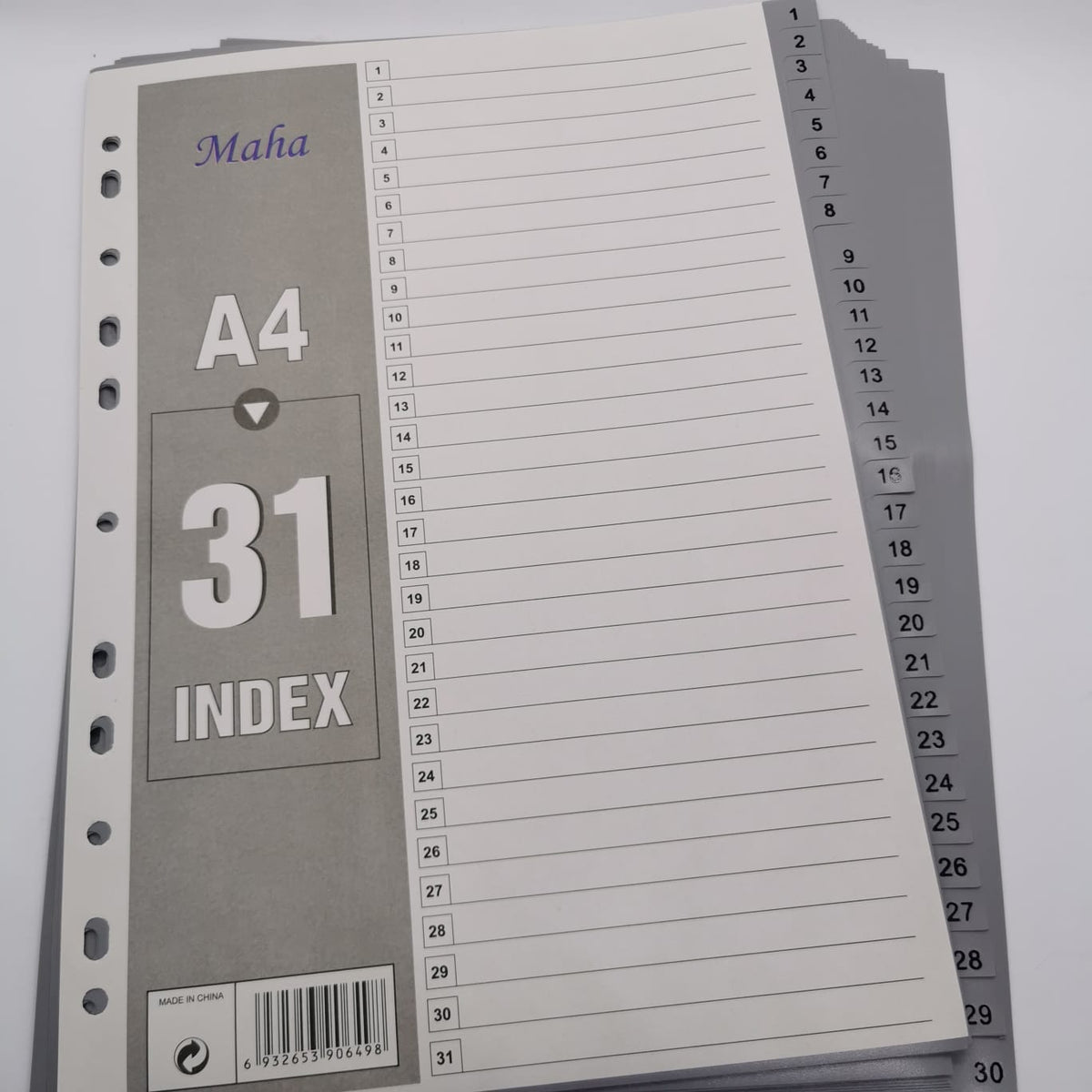 MAHA DIVIDER 1 - 31 GREY COLOR WITH NUMBER