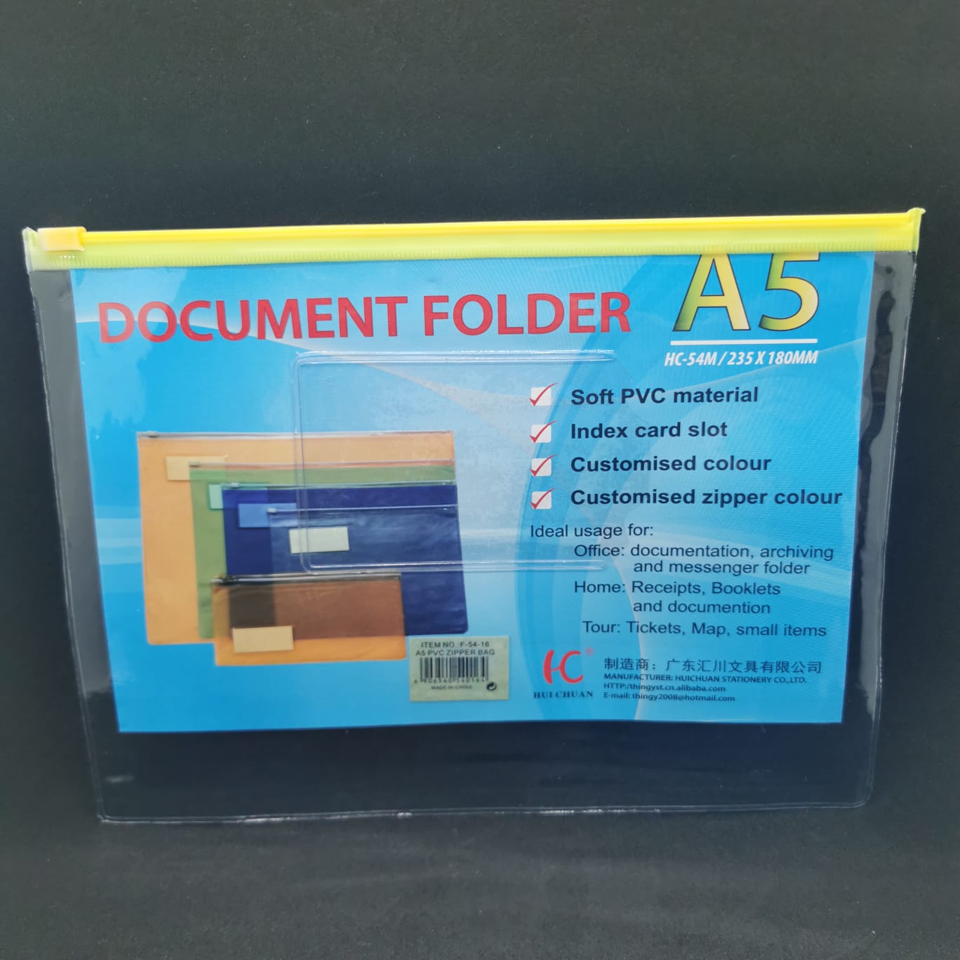 A5 PVC ZIPPER BAG F-54-16 MAHA