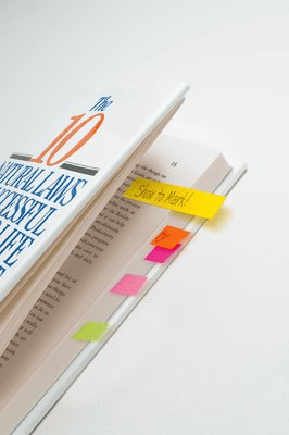 POST-IT PAGE MARKERS NEON COLOURS - 1" X 3" 671-4AF