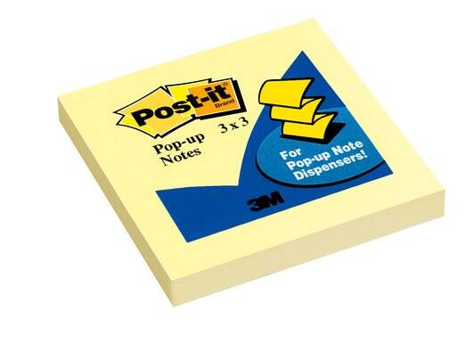 POST-IT NOTES FOR POP-UP YELLOW 3" X 3" R330