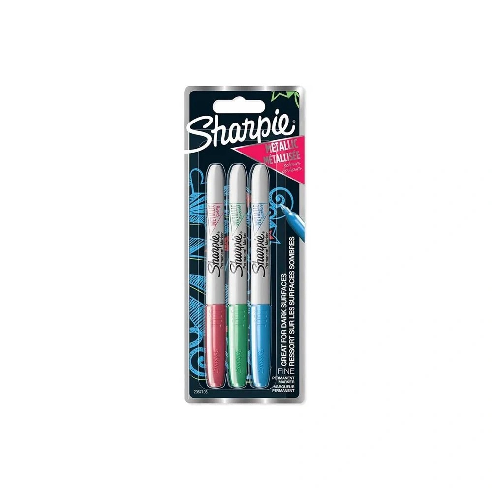 Sharpie Metallic Fine Point Permanent Markers — Pack of 3