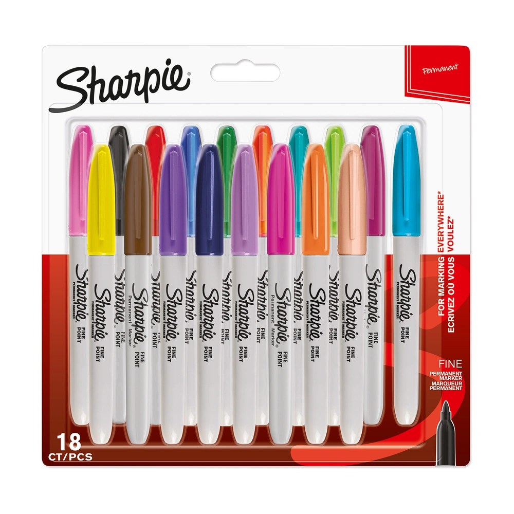 Sharpie Fine Point Permanent Markers Assorted — Pack of 18