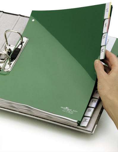 DURABLE DIVIDER 1-10 GREEN WITH NUM 6221