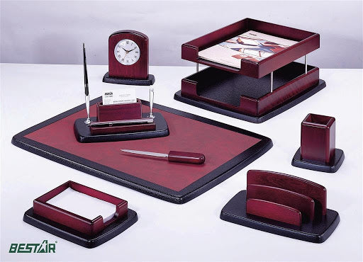 BESTAR DESK SET 8 PC WOODEN MOHAGONY 8263XDU