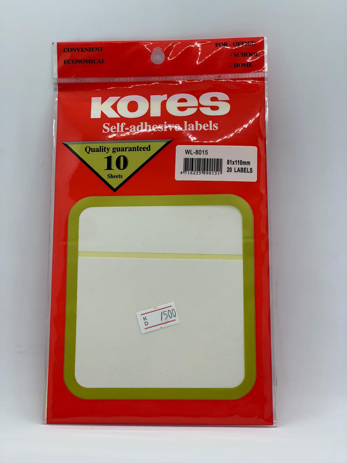 Kores Self Adhesive Labels WL-8015