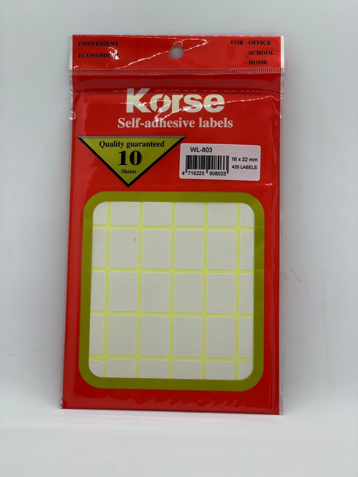 Kores Self Adhesive Labels WL-803