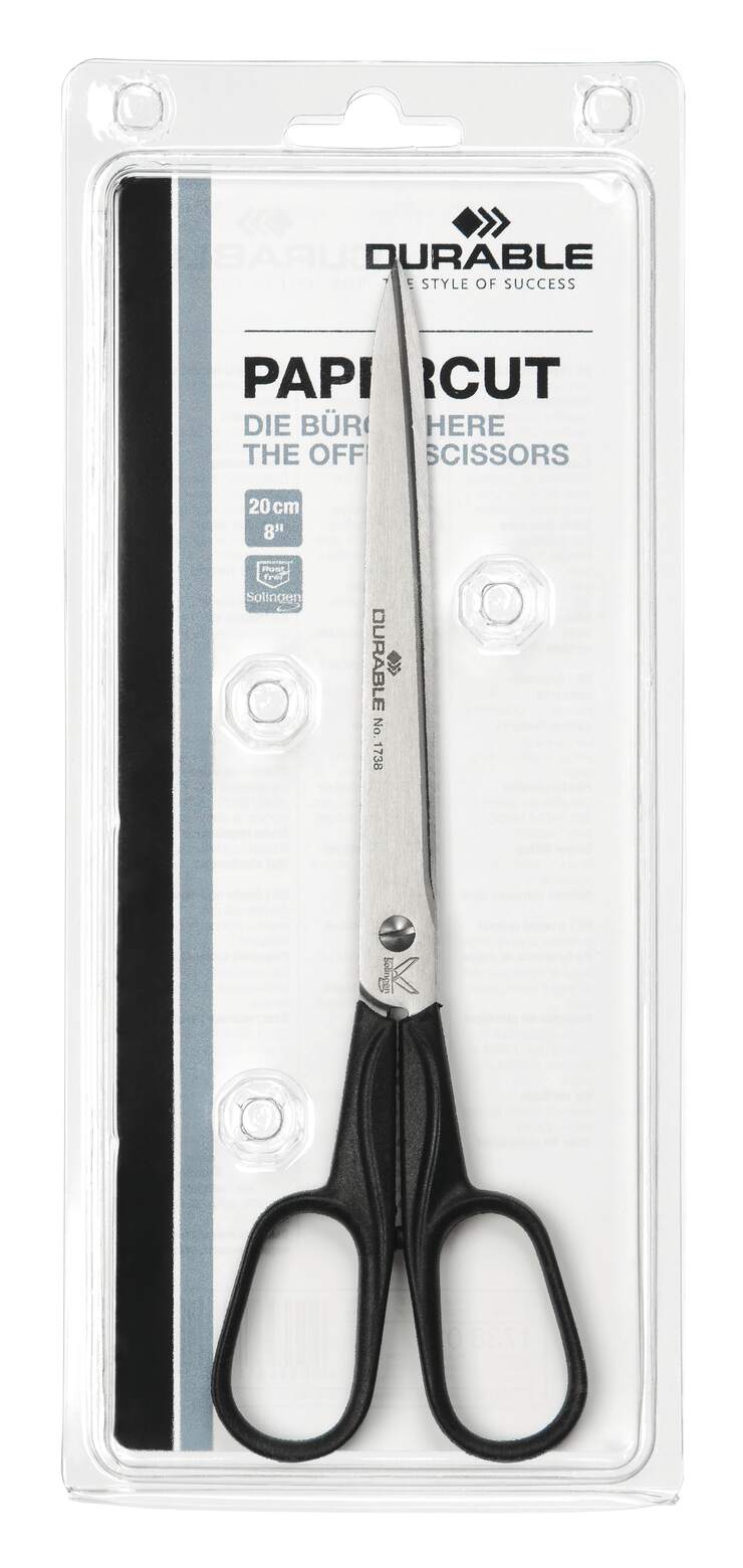 DURABLE Office Scissors – 20 cm, Stainless Steel