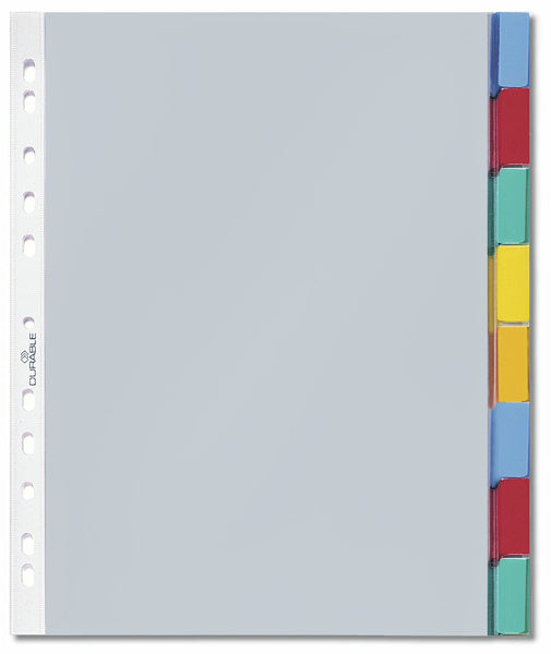 DURABLE DIVIDER PUNCHED POCKET INDEX WITH 5 COLOR TAB 6630