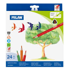 MILAN BOX OF 24 TRIANGULAR COLOUR PENCILS 0742324