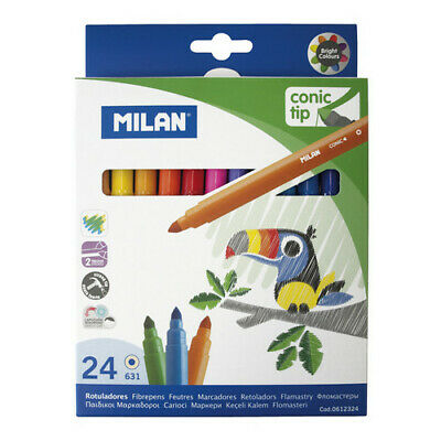 MILAN BOX OF 24 CONE TIPPED WATER BASED FIBERPENS 0612324