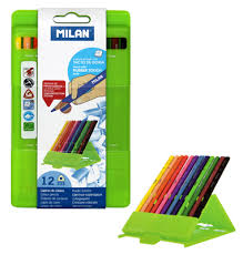 MILAN POLYPROPYLENE BOX WITH 12 COLOUR PENCILS 0729712