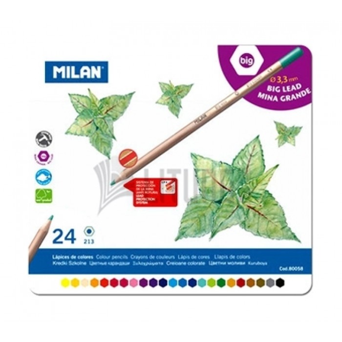 METAL 24 BIG LEAD COLORED PENCILS 80058