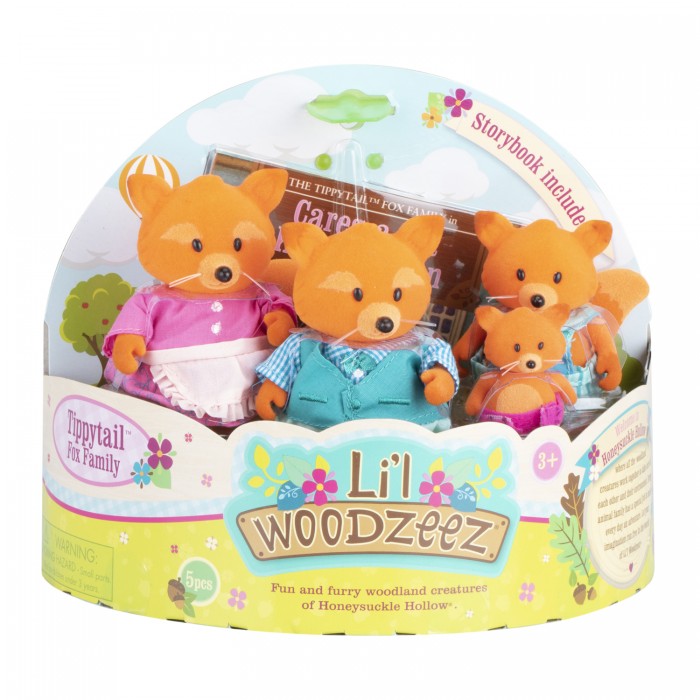 Li'l Woodzeez The Tippytail Fox Family with Storybook