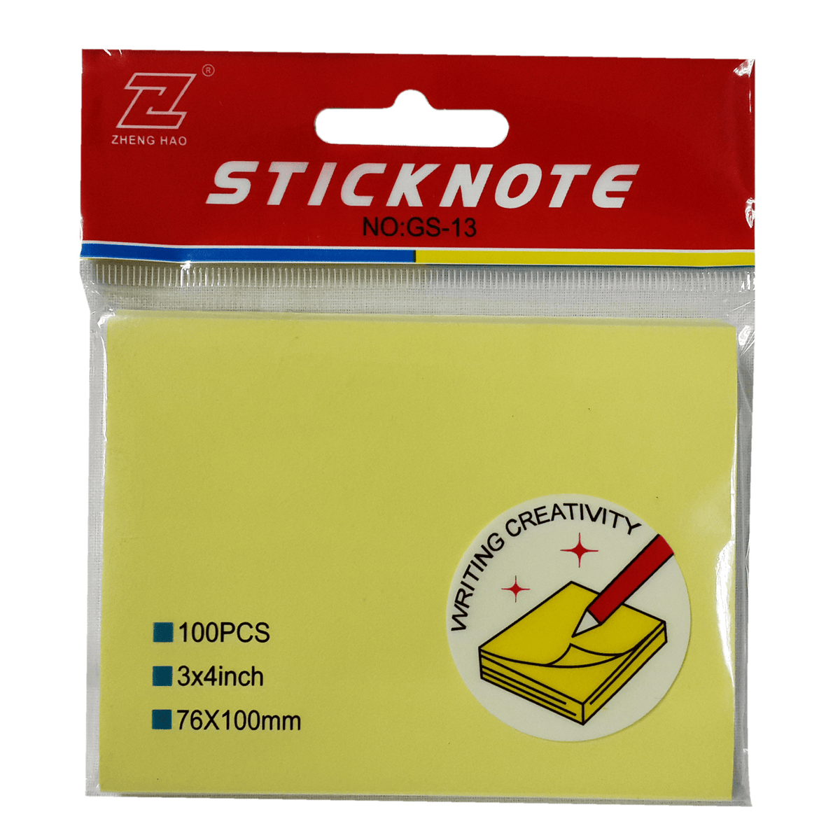 STICK NOTES YELLOW 3" X 3" GS-01
