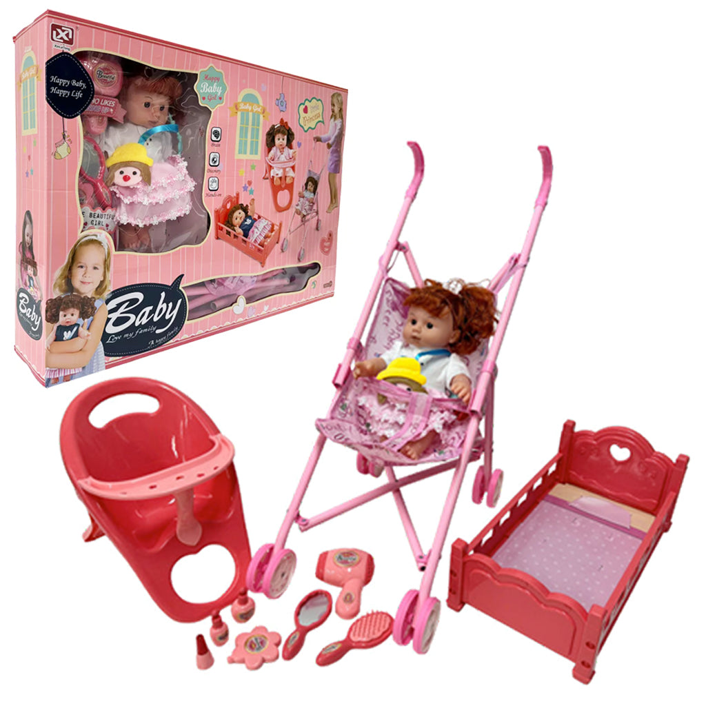 11 inch Fully Vinyl Doll Jewelry Iron Cart Set