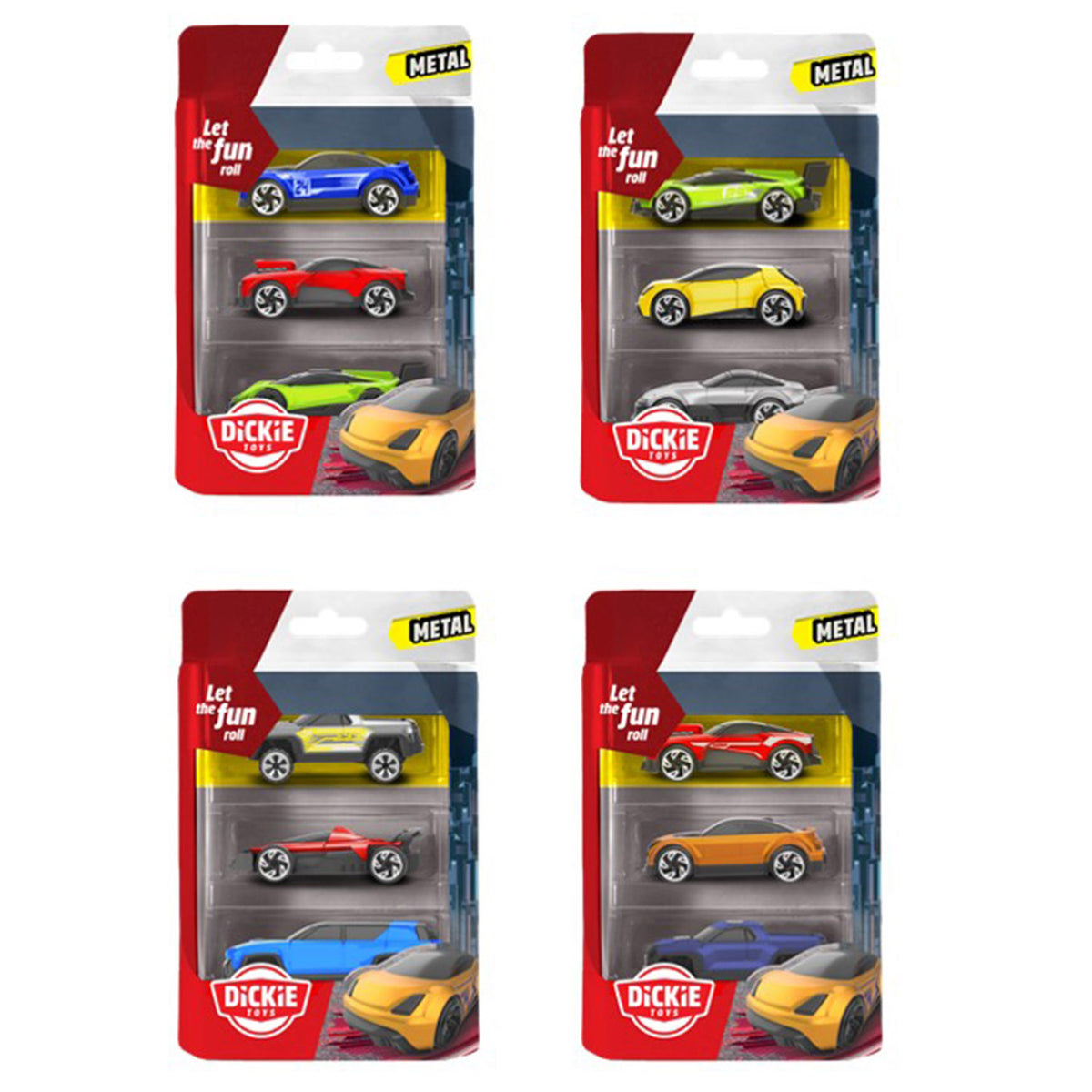 Die-cast Vehicles 3 Pack, 4 asst.