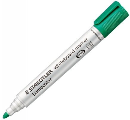 STAEDTLER WHITE BOARD MARKER GREEN ROUND TIP 351