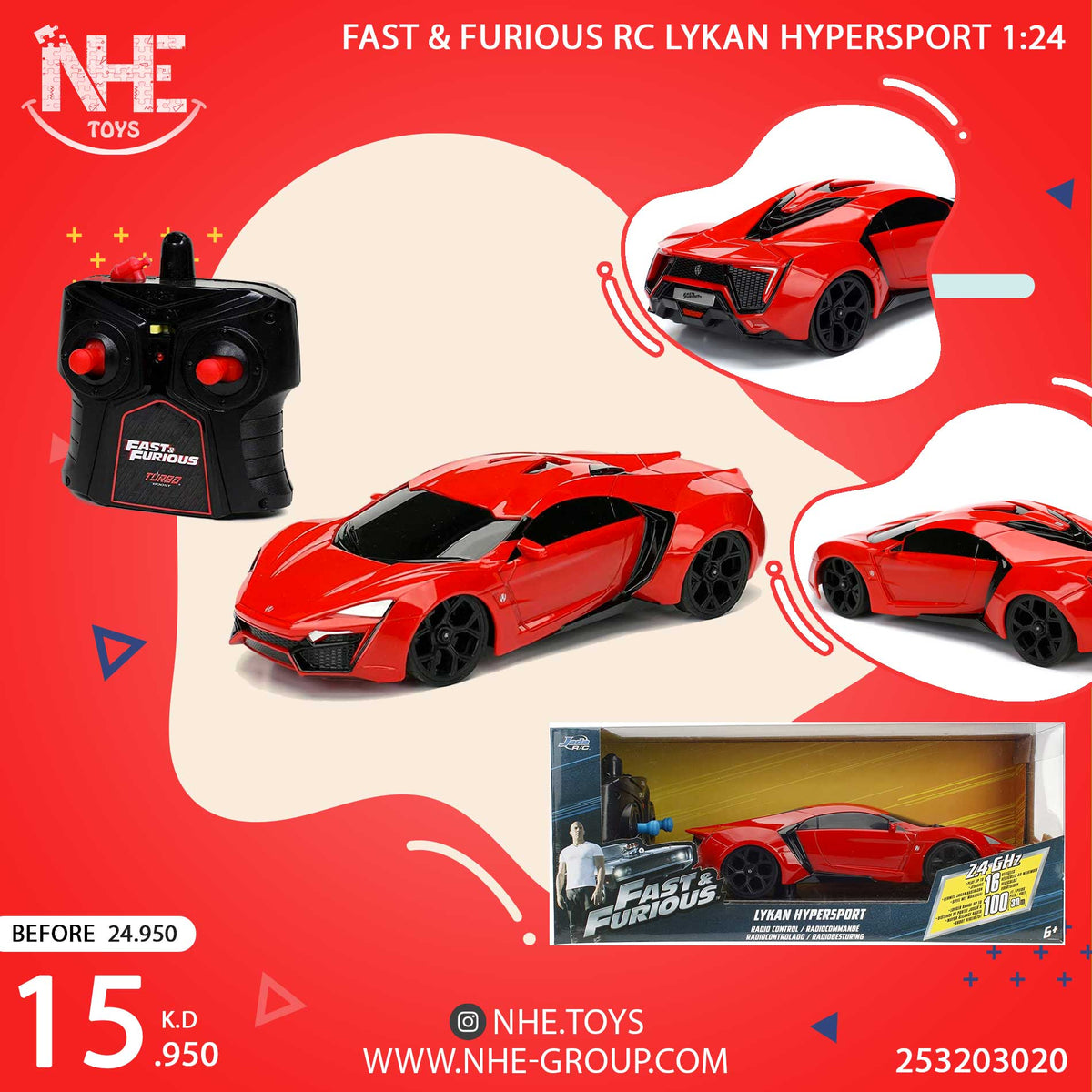 Fast & Furious RC Lykan Hypersport 1:24