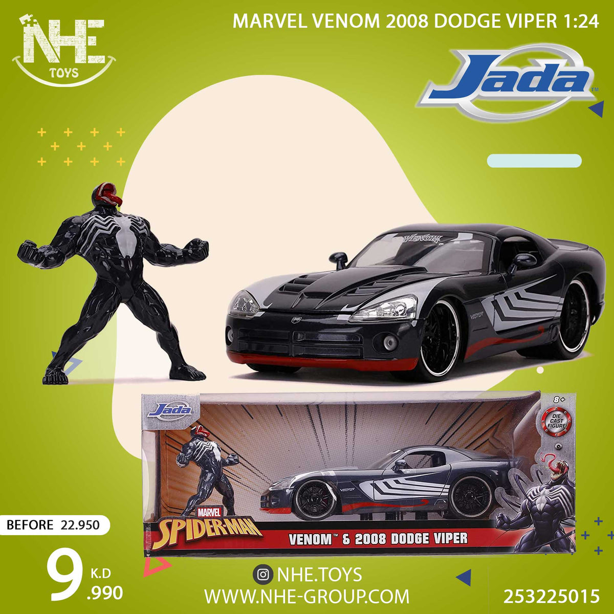 Marvel Venom 2008 Dodge Viper 1:24