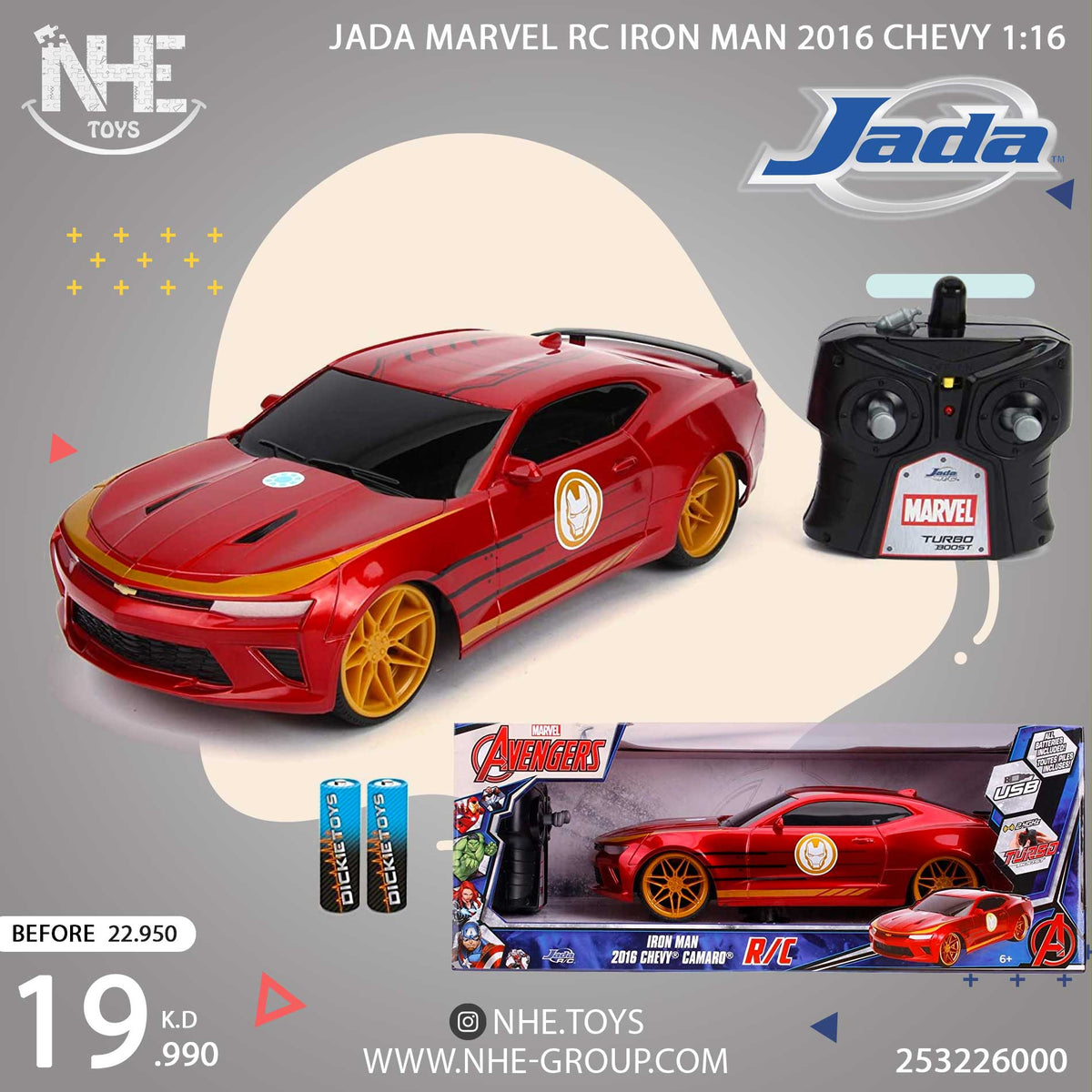 Jada Marvel RC Iron Man 2016 Chevy 1:16