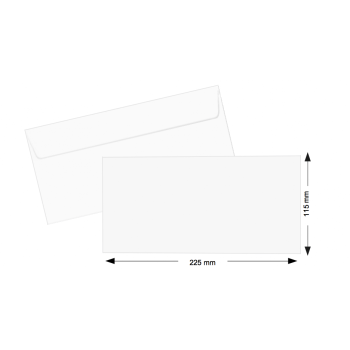 HISPAPEL ENVELOPES WHITE 115X225 55219