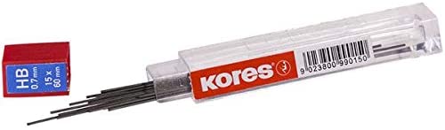 Kores 0.7mm HB Pencil Refill Leads – Writing &amp; Drawing – 15 Pieces