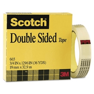 SCOTCH DOUBLE SIDED TAPE 1/2" X 25YDS 665-1225