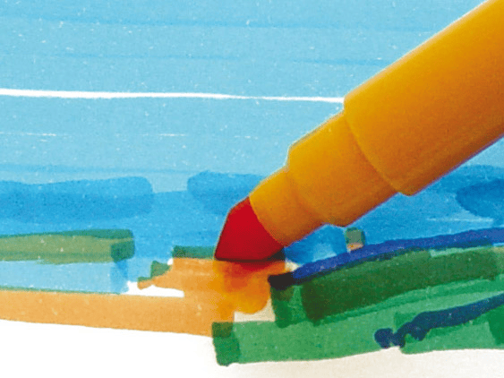 MILAN BOX OF 12 CONE TIPPED ERASABLE FIBERPENS 11 COLOURS + 1 ERASER 80093