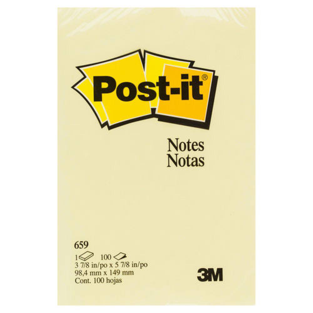 POST-IT NOTES YELLOW 4" X 6" 659