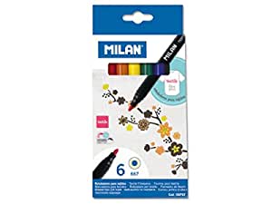 MILAN BOX OF 6 FIBER PENS FOR PAINTING ON ABRICS OR TEXTILE 06P6T