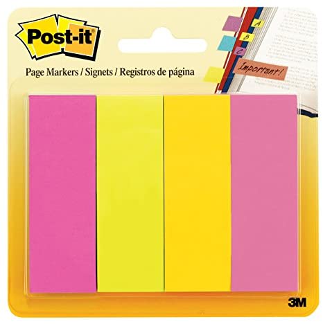 POST-IT PAGE MARKERS ULTRA COLOURS - 1" X 3" 671-4AU