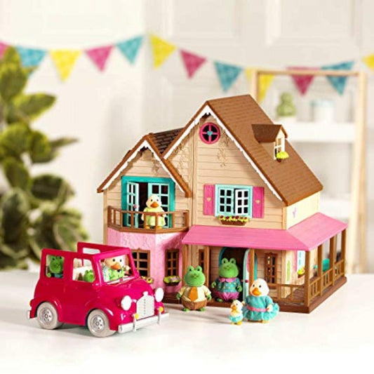 Li'l Woodzeez Pink Car with Suitcase