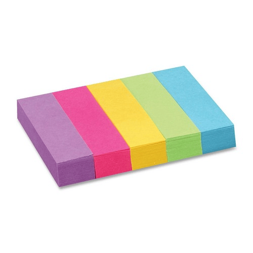 POST-IT PAGE MARKERS NEON COLOURS - 1" X 3" 671-4AF