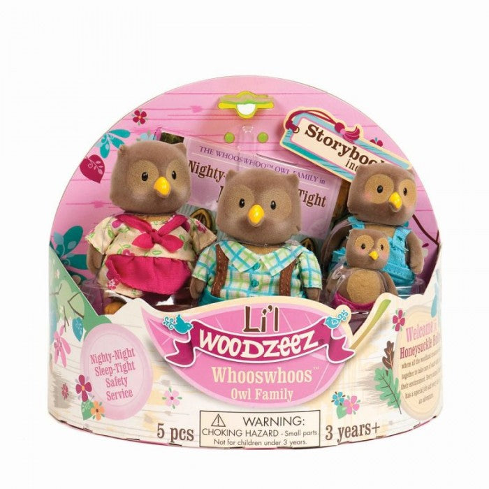 Lil Woodzeez Whooswhoos Owl Family with Storybook