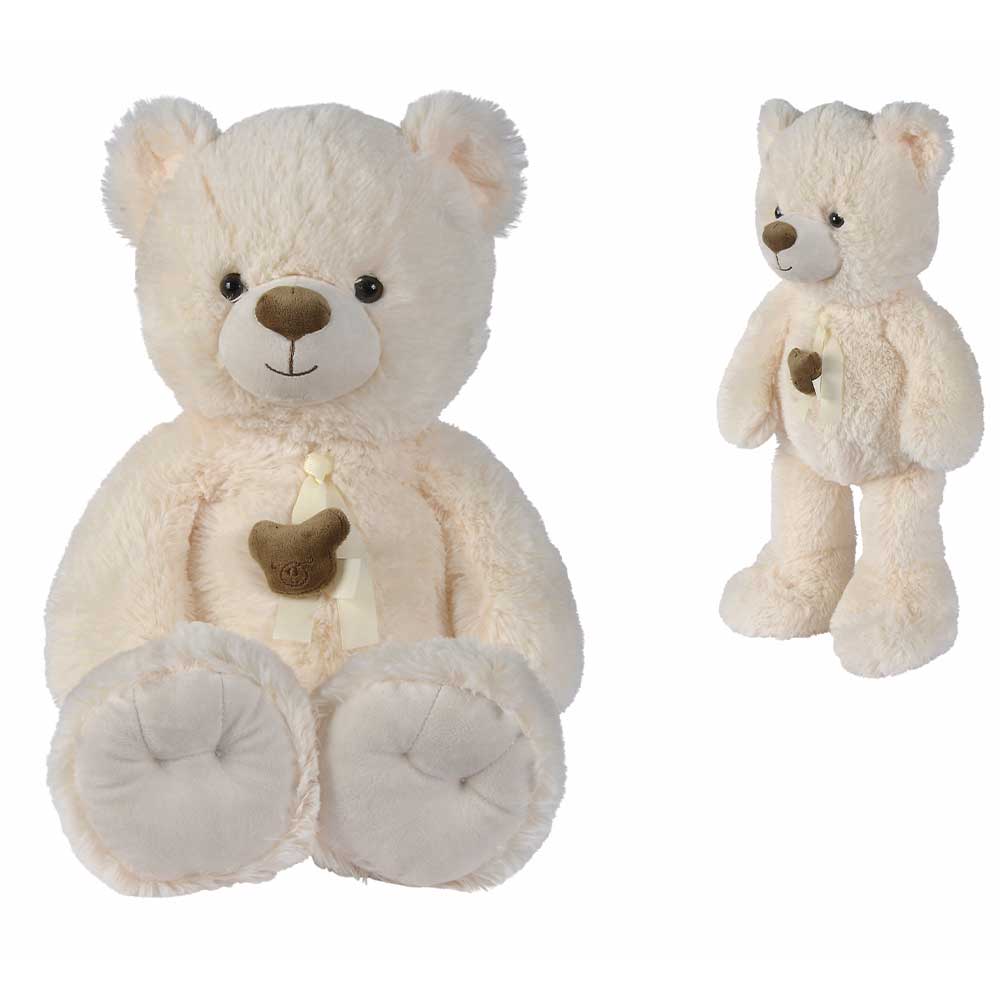 Plush Bear creme ribbon head bear 55cm