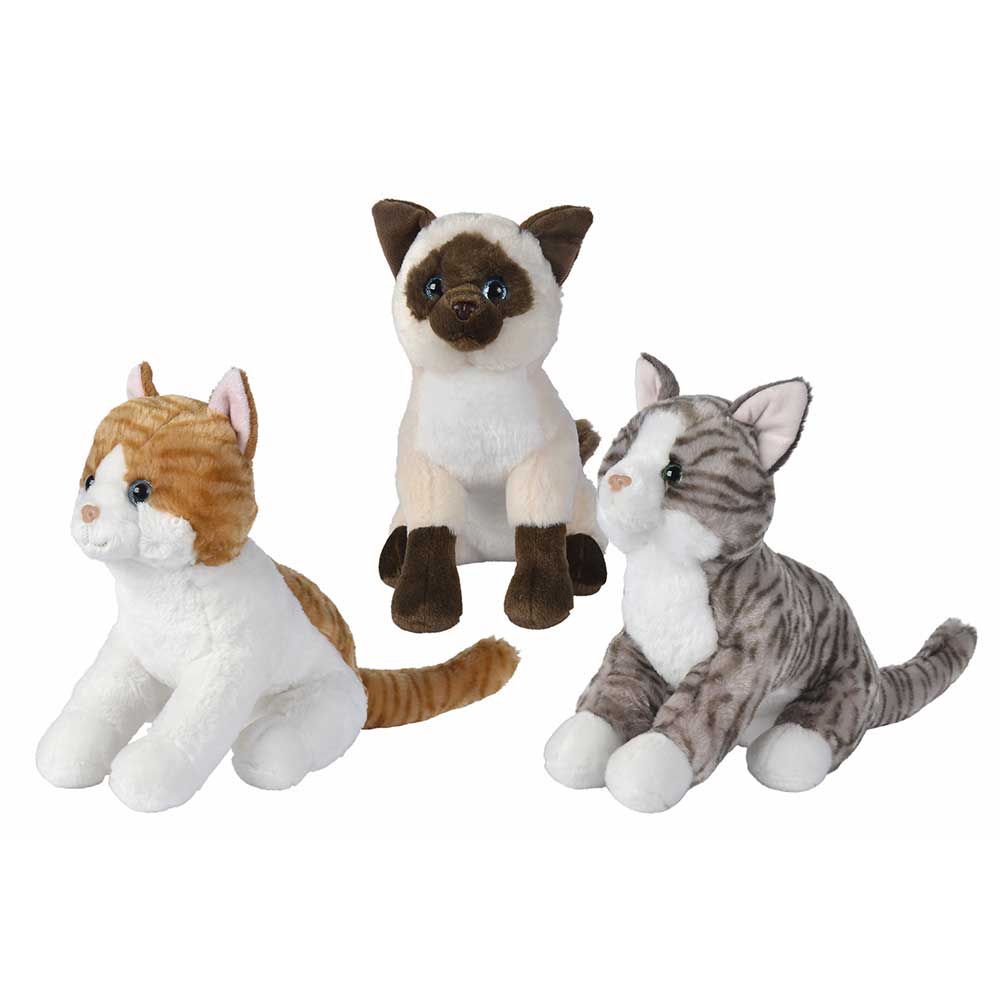 Cat Plush StripySiameseGinger 28cm(3ass)