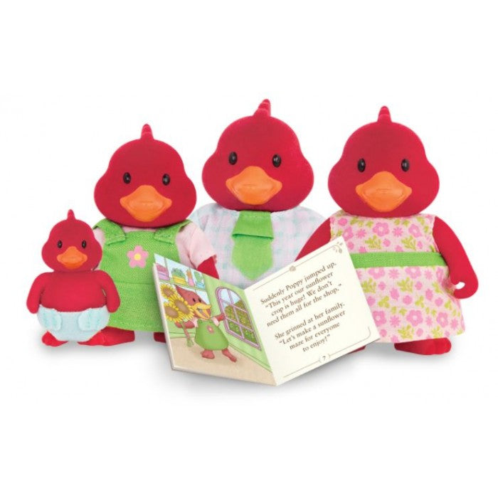 Li'L Woodzeez The Tailfeather Cardinal Family with Storybook
