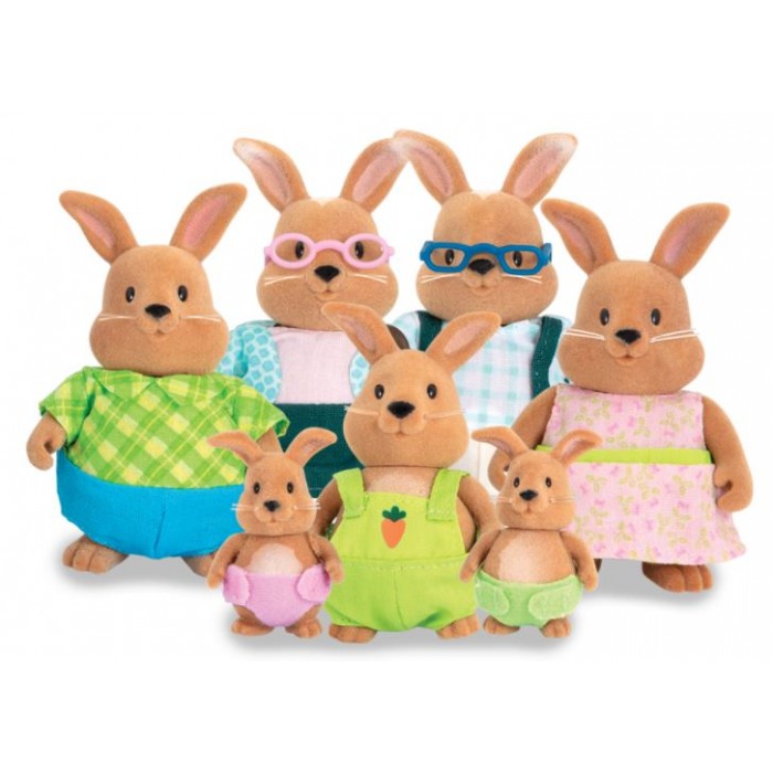 Li'l Woodzeez Rabbit Family Set with Grandparents