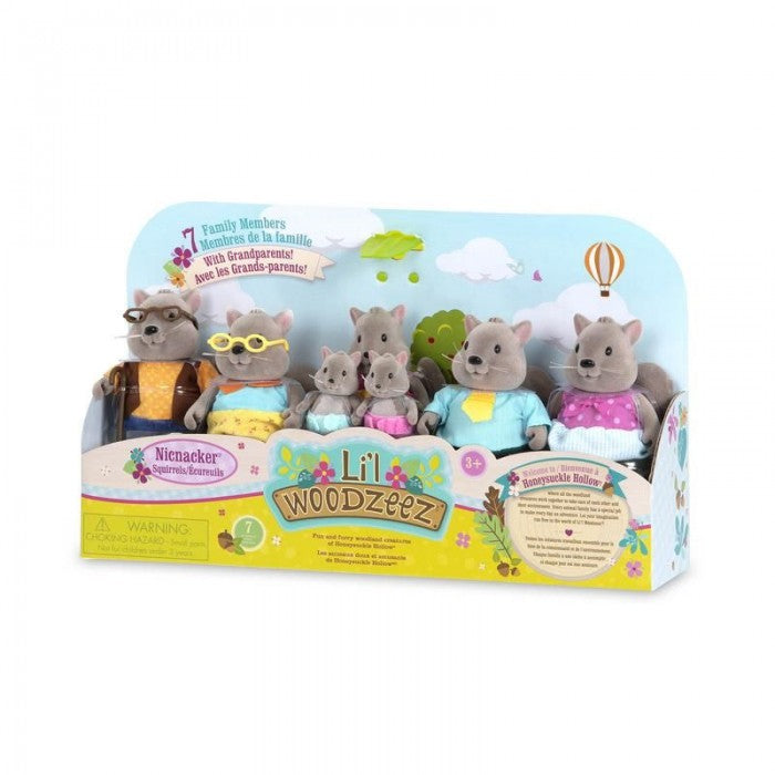 Li'l Woodzeez Squirrel Family Set with Grandparents