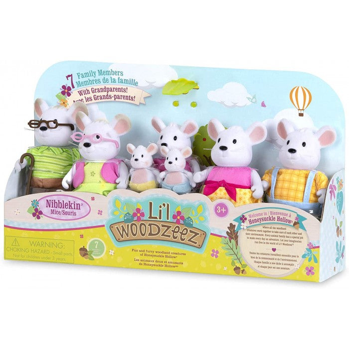 Li'l Woodzeez The Nibblekin Mouse Family Set with Grandparents
