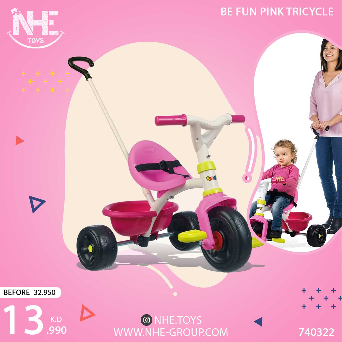 BE FUN PINK TRICYCLE