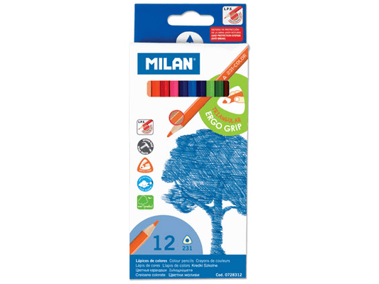 MILAN BOX OF 12 COLOUR PENCILS 0728312