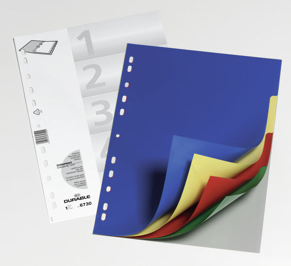 DURABLE DIVIDER INDEXES COLOURED WITH 20 TABS 6758